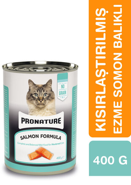 Pronature Tahılsız Kısırlaştırılmış Yaş Kedi Maması (Neutered) – Ezme Somon Balıklı - 400GR