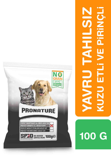 Pronature Tahılsız Yavru Kuru Köpek Maması (Perfect Growth) - Kuzu Etli Patatesli ve Enginarlı - 100GR