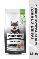 Pronature - Pronature Tahılsız Yavru Kuru Köpek Maması (Perfect Growth) - Kuzu Etli Patatesli ve Enginarlı - 1,5KG
