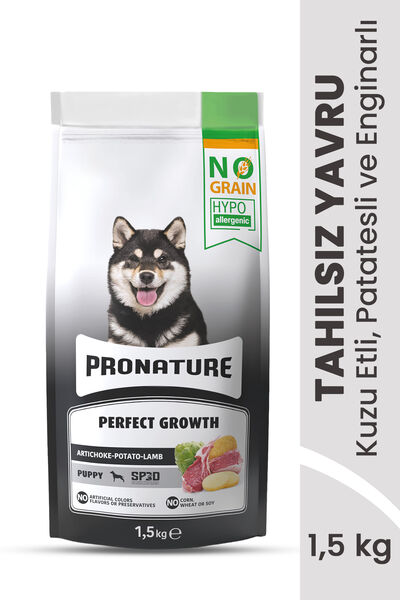 Pronature Tahılsız Yavru Kuru Köpek Maması (Perfect Growth) - Kuzu Etli Patatesli ve Enginarlı - 1,5KG