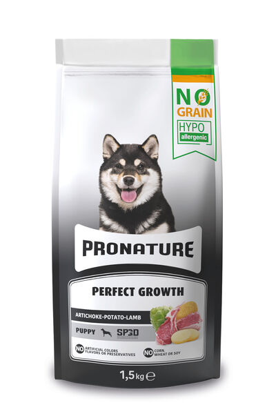 Pronature Tahılsız Yavru Kuru Köpek Maması (Perfect Growth) - Kuzu Etli Patatesli ve Enginarlı - 1,5KG