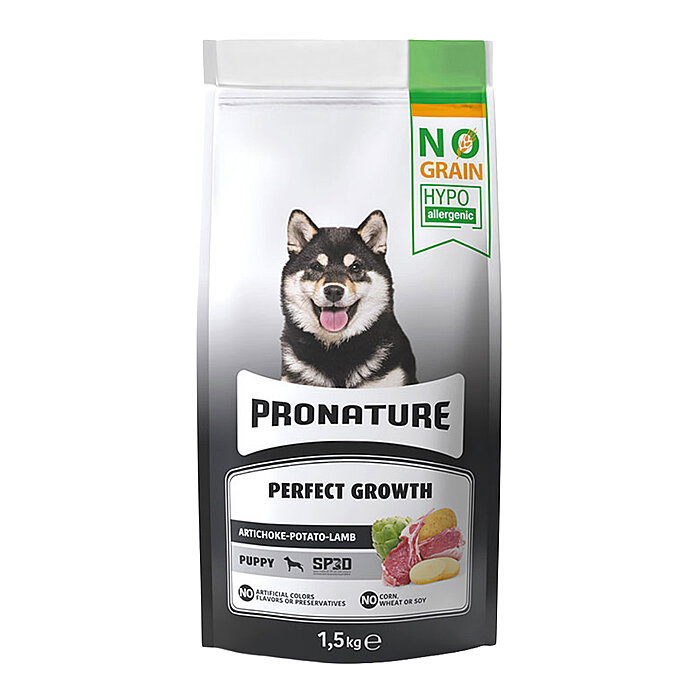 Pronature Tahılsız Yavru Kuru Köpek Maması (Perfect Growth) - Kuzu Etli Patatesli ve Enginarlı - 1,5KG - 1