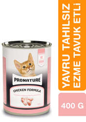 Pronature Tahılsız Yavru Yaş Kedi Maması (Kitten)- Ezme Tavuk Etli - 400GR - Thumbnail