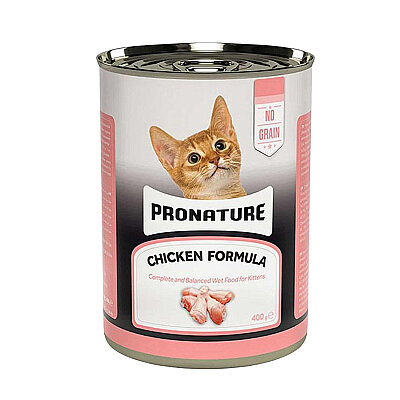 Pronature Tahılsız Yavru Yaş Kedi Maması (Kitten)- Ezme Tavuk Etli - 400GR