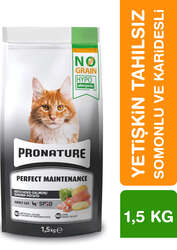 Pronature Tahılsız Yetişkin Kuru Kedi Maması (Perfect Maintenance) - Karidesli Somonlu & Patatesli ve Enginarlı - 1,5KG - Thumbnail