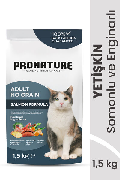Pronature Tahılsız Yetişkin Kuru Kedi Maması (Perfect Maintenance) - Somonlu Enginarlı - 1,5KG