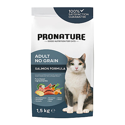 Pronature - Pronature Tahılsız Yetişkin Kuru Kedi Maması (Perfect Maintenance) - Somonlu Enginarlı - 1,5KG