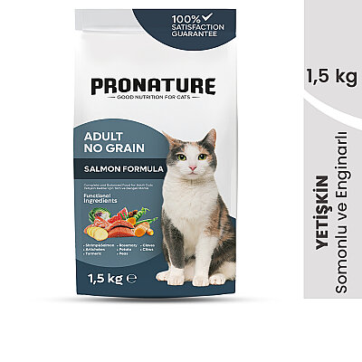 Pronature Tahılsız Yetişkin Kuru Kedi Maması (Perfect Maintenance) - Somonlu Enginarlı - 1,5KG (1)