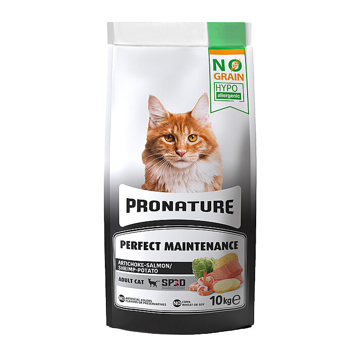 Pronature Tahılsız Yetişkin Kuru Kedi Maması (Perfect Maintenance) - Somonlu ve Enginarlı – 10KG