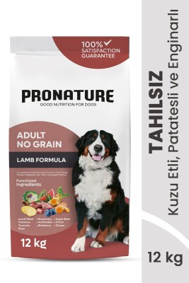 Pronature Tahılsız Yetişkin Kuru Köpek Maması (Perfect Maintenance) - Kuzu Etli Patatesli ve Enginarlı - 12KG - Thumbnail