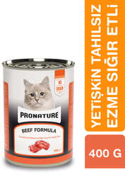 Pronature Tahılsız Yetişkin Yaş Kedi Maması (Adult) - Ezme Sığır Etli - 400GR - Thumbnail