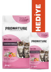 Pronature Yavru Kuru Kedi Maması - Tavuk Etli ve Pirinçli - 10 KG + KÜÇÜK PAKET 1,5 KG - Thumbnail