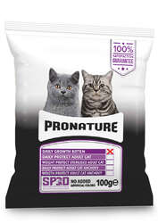 Pronature Yavru Kuru Kedi Maması (Daily Growth) - Tavuk Etli ve Pirinçli - 100GR - Thumbnail