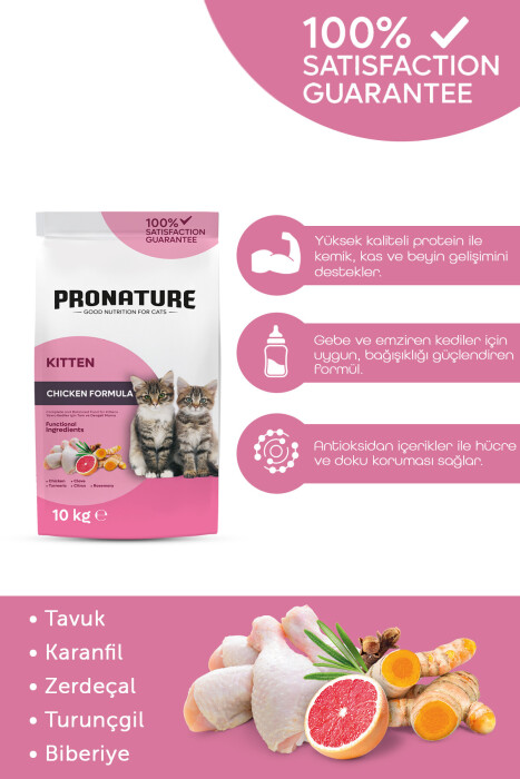 Pronature Yavru Kuru Kedi Maması (Daily Growth) - Tavuk Etli ve Pirinçli - 10KG - 3