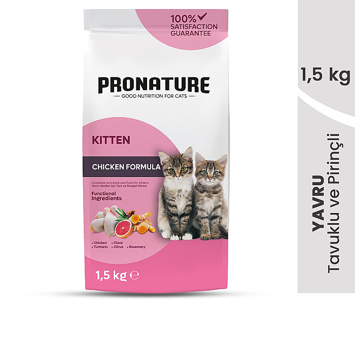 Pronature Yavru Kuru Kedi Maması (Daily Growth) - Tavuk Etli ve Pirinçli - 1,5KG - 2