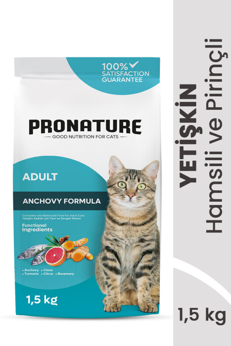 Pronature Yetişkin Kuru Kedi Maması (Daily Protect) - Hamsili ve Pirinçli - 1,5KG - 2