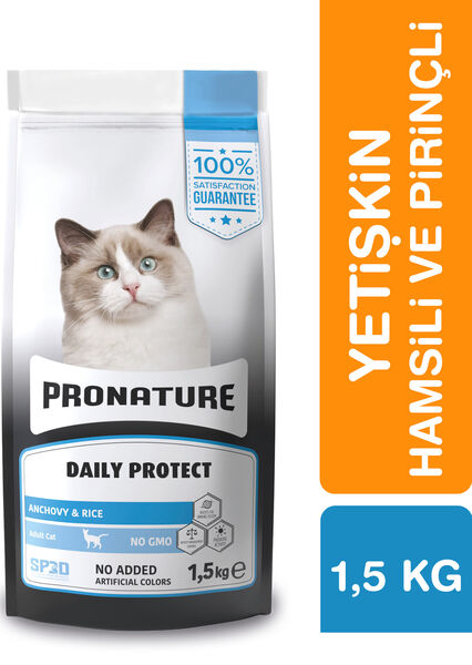 Pronature Yetişkin Kuru Kedi Maması (Daily Protect) - Hamsili ve Pirinçli - 1,5KG