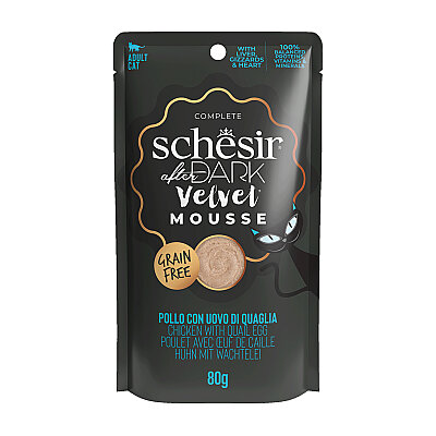 Schesir After Dark Tavuk ile Bıldırcın Yumurtası Mus Yetişkin Kedi Pouch 80g