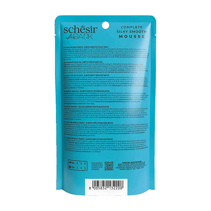 Schesir After Dark Tavuk ile Bıldırcın Yumurtası Mus Yetişkin Kedi Pouch 80g - 2