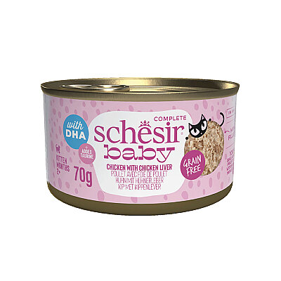 Schesir Baby Tavuk ile Tavuk Ciğeri Mus Konserve 12x70g - 1