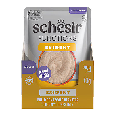 Schesir Exigent Tavuk ile Ördek Karaciğeri Tam ve Dengeli Yetişkin Kedi Maması Pouch 70g - 3