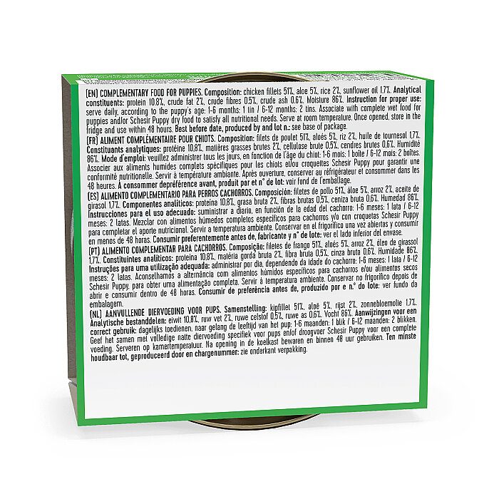 Schesir Jelly Tavuk Fileto ve Aloe Vera Jöle İçinde Yavru Köpek Konservesi 150g - 2