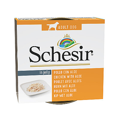 Schesir Jelly Tavuk Fileto ve Aloe Vera Jöle İçinde Yetişkin Köpek Konservesi 150g