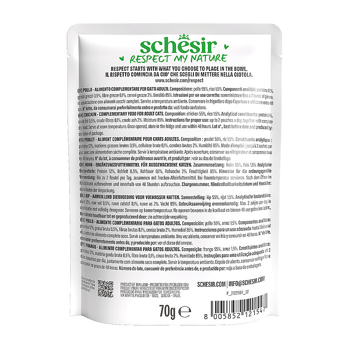 Schesir Jelly Tavuk Filetolu Jöle İçinde Yetişkin Kedi Pouch 70g - 2