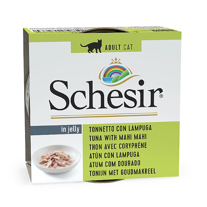 Schesir Jelly Ton Balığı ve Mahi Mahi Balığı Jöle İçinde Yetişkin Kedi Konservesi 85g - 1