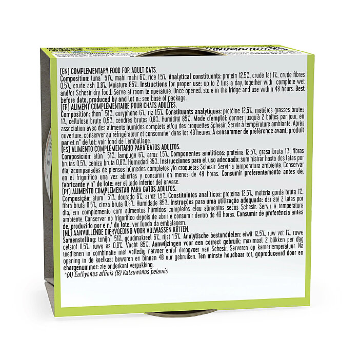 Schesir Jelly Ton Balığı ve Mahi Mahi Balığı Jöle İçinde Yetişkin Kedi Konservesi 85g - 2