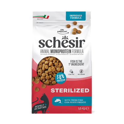 Schesir Monoprotein Balıklı Kısırlaştırılmış Yetişkin Kedi Maması 1,5 kg