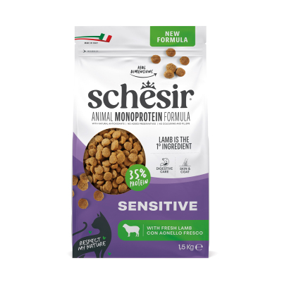 Schesir Monoprotein Sensitive Kuzulu Yetişkin Kedi Maması 1,5 kg