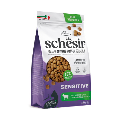 Schesir Monoprotein Sensitive Kuzulu Yetişkin Kedi Maması 1,5 kg (1)