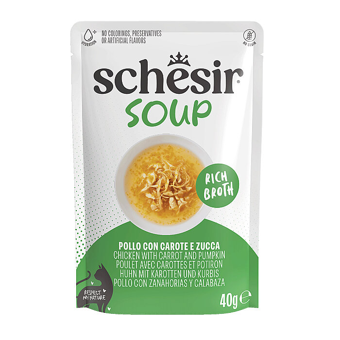 Schesir Soup Tavuk ile Bal Kabağı Yetişkin Kedi Çorbası Pouch 40g - 1