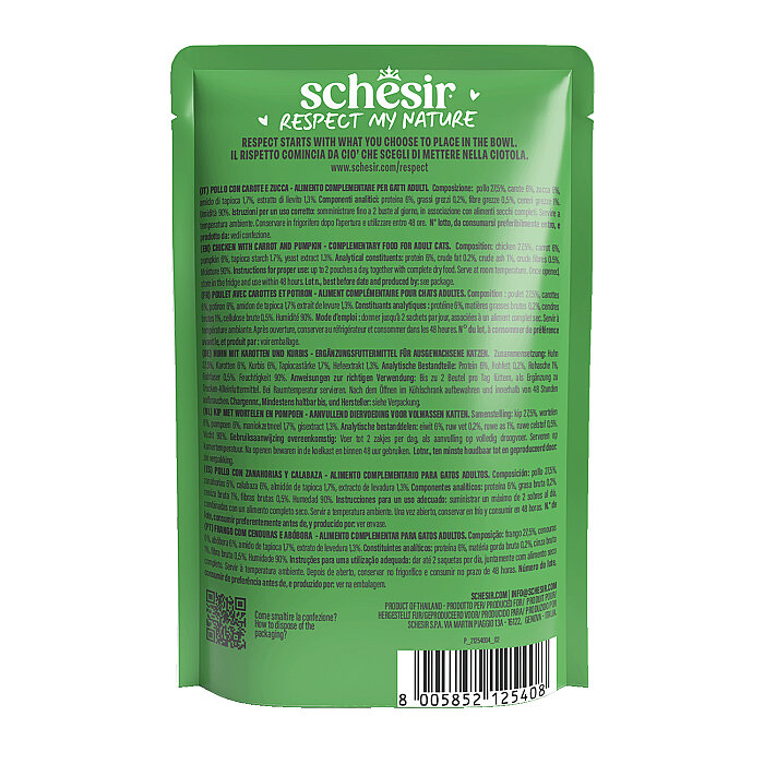 Schesir Soup Tavuk ile Bal Kabağı Yetişkin Kedi Çorbası Pouch 40g - 2