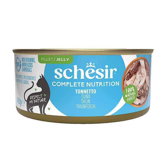 Schesir Tam ve Dengeli Ton Balıklı Jöle İçinde Kedi Konservesi 140g - 1