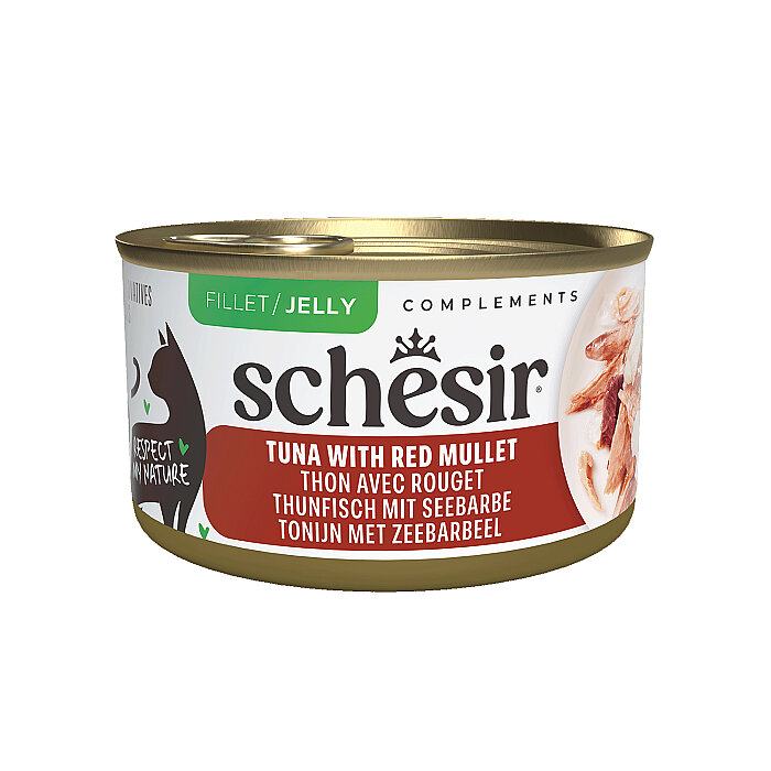 Schesir Tamamlayıcı Ton ve Barbun Balıklı Jöle İçinde Kedi Konservesi 70g - 1
