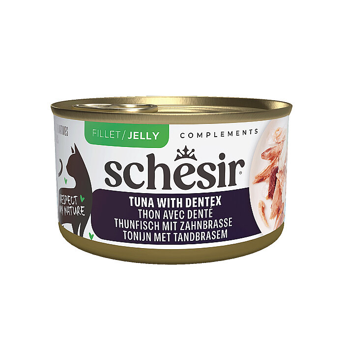 Schesir Tamamlayıcı Ton ve Sinarit Balıklı Jöle İçinde Kedi Konservesi 70g - 1