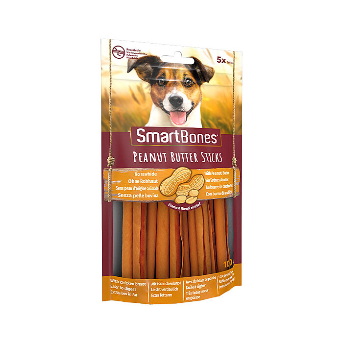 SmartBones Çubuk Köpek Ödül Maması Yer Fıstığı Ezmeli 100g - 1