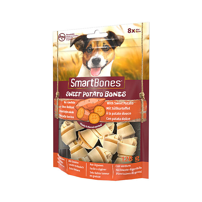 SmartBones Köpek Ödül Kemiği Tatlı Patatesli Mini (8li) 128g - 1